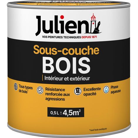 Sous-Couche pour Bois Intérieur/Extérieur - Excellente adhérence et opacité, formule microporeuse - Mat Blanc 0,5L
