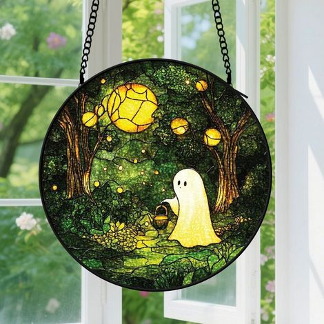 Capteur de Soleil en Vitrail Décoration Spirituelle pour Maison 30cm (1/4)