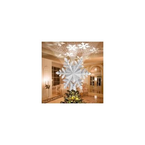 Pointes de Sapin Projecteur 3D Rotation Étoile Sapin de Noël LED Arbre Topper de Noël Lumineuse Rotatif Decoration pour Arbre de Noël Interieur Exterieur,Idéal pour les décorations de vacances et les (1/5)