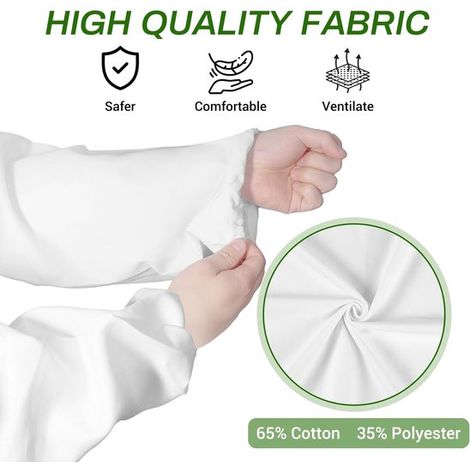 Ropa de apicultura, Talla XL, Adecuada para personas de 175-185 cm de altura, Con máscara facial desmontable, Unisex, Blanca (1/5)