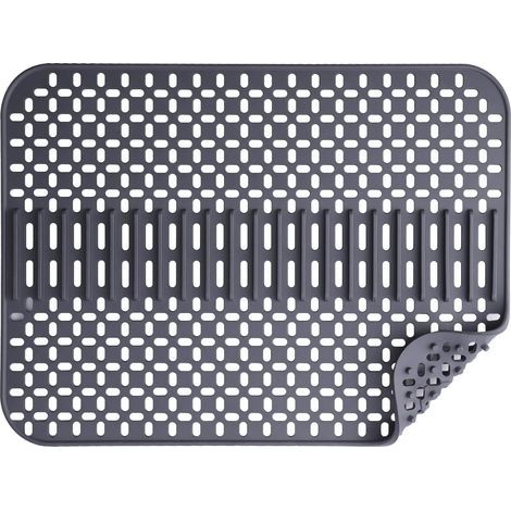 Spülbeckenmatte aus Silikon – 43 x 32 cm – 1-lagig – spülmaschinenfest – hitzebeständig und rutschfest – dunkelgrau