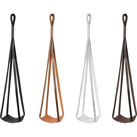 Panier Suspendu en Cuir Élégant pour Plantes, Fruits et Cosmétiques Noir (1/5)