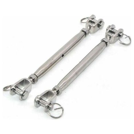 Pair Lot de 2 tendeurs à mâchoires M6 en acier inoxydable 304 avec fermoir magnétique,tendeur de câble en acier inoxydable, tendeur fil avec embouts soudés et fermés,Vis de fermeture en inox Tendeur de (1/4)
