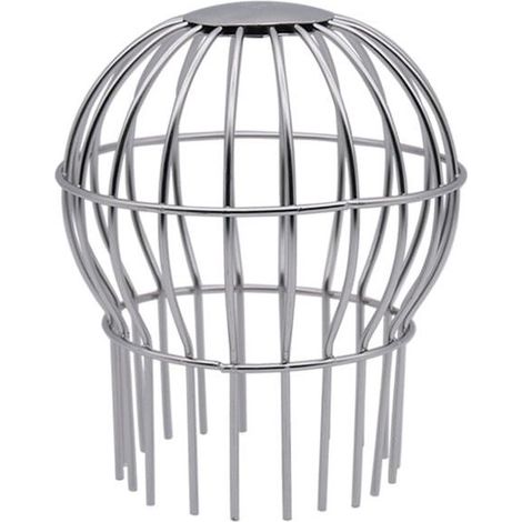 Grille de protection pour gouttière en acier inoxydable 304 (5 cm) : compatible avec descentes pluviales rondes 4,4-6,7 cm, retient feuilles/graines/débris, inclut outil de nettoyage de gouttières (1/4)