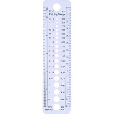 Righello per motivi geometrici Ulisem, righello per ferri da maglia circolari, righello in plastica da 2-10 mm, strumenti per cucire, taglie USA, Regno Unito, Canada (1/4)
