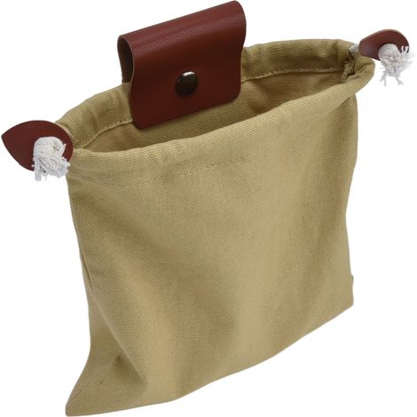 Sacoche de cueillette en toile PU et cuir kaki, idéale pour la cueillette de fruits, le rangement et le transport d'outils à porter à la taille. Parfaite pour le camping et les activités de plein air. (1/5)