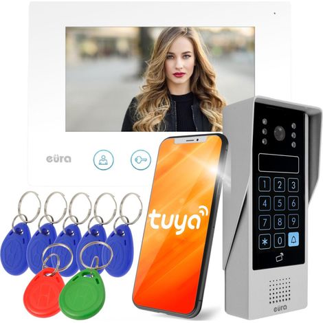 Interphone vidéo Delta Eura VDP-90A3 + moniteur Tuya blanc (1/5)