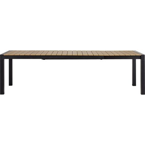 Joan Gartentisch 205-275 x 100 cm, mit Auszug inkl. 1 Platte, schwarz und teak Dekor.