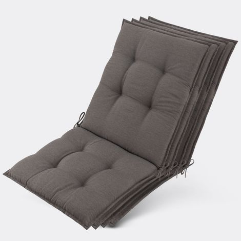 4er Set Premium Niedriglehner Auflage Sun-NL, 100x50x8cm, Taupe (1/5)