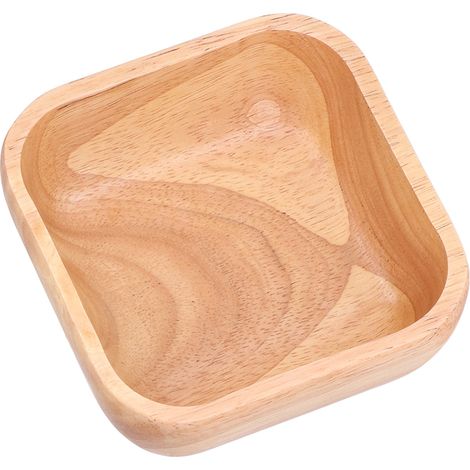 Einzelne Holzschale, glatt und dickwandig, schlichtes und modernes Design, quadratisch, 15 cm (1/5)
