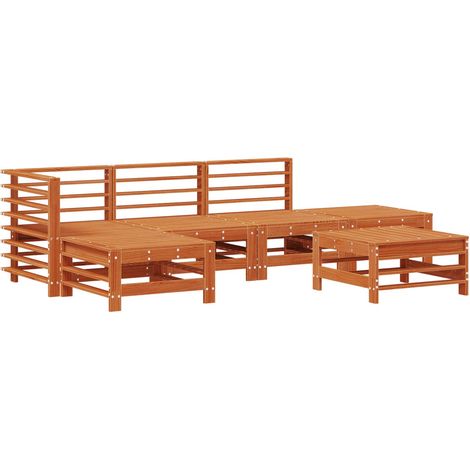 Garden Lounge Set 5 pcs Wax Brown Solid Pine Wood vidaXL (1/5)