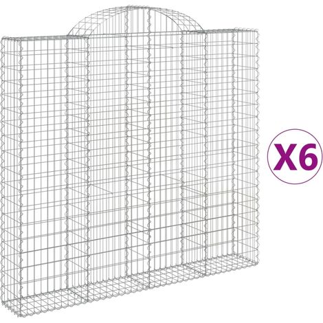 Maison Exclusive - Cesti Gabbioni ad Arco 6 pz 200x30x180/200 cm Ferro Zincato