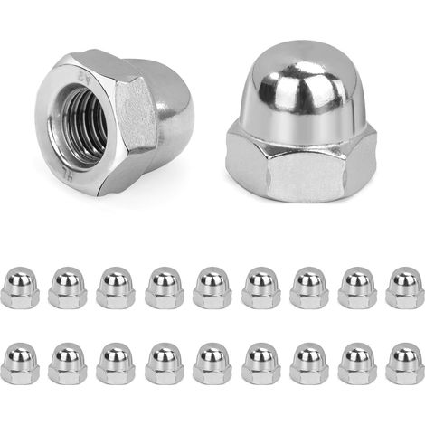 Écrou Borgne M8 Hexagonal Ecrou Borgne en Acier Inoxydable Écrous Borgne pour Vis Boulons Filetés Tiges Filetées Conforme à Norme DIN 1587 20 Pièces (1/5)
