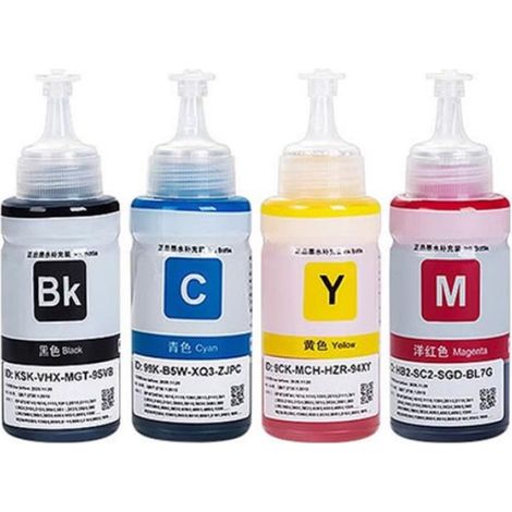 4 Pièces Recharge encre, 70ml, séchage rapide, pour Epson L100 L360 L550, bureau domicile (1/5)