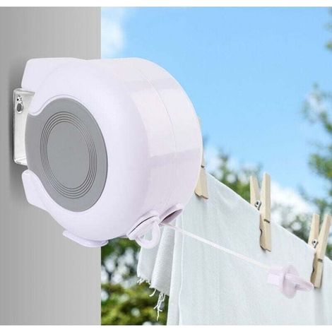 Ausziehbarer Wandwäschetrockner, Weiß, 30 m Trockenfläche (15 m x 2) (1/5)