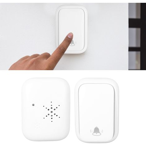 Sonnette sans fil autonome, bouton d'appel pour personnes âgées, sonnette d'Halloween, norme européenne 100-230 V (1/5)
