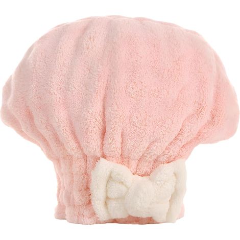 Toalla de microfibra para el cabello, extra suave y muy absorbente, turbante para el cabello, capucha para secador de pelo, toalla para el cabello para niñas y mujeres, rosa