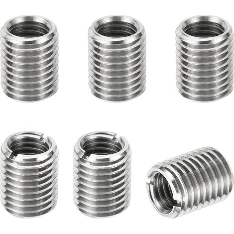 Adaptadores de rosca Tuerca reductora de manguito Inserto roscado, 6 piezas M162 macho a M121.75 hembra Tuerca de inserción de reparación Reductor de tornillo Conversión Sujetador de acero inoxidable  (1/5)