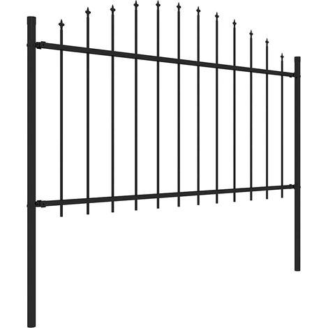 Recinzione da giardino Recinto da giardino Woerden con Punta a Lancia in Acciaio 170x150 cm Nero (1/4)