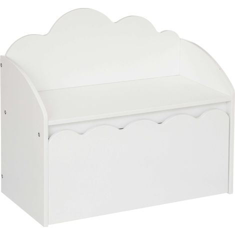 Baúl Banco Infantil con Cajón Almacenaje Interior Nube Douceur Color Blanco 60 cm (1/5)