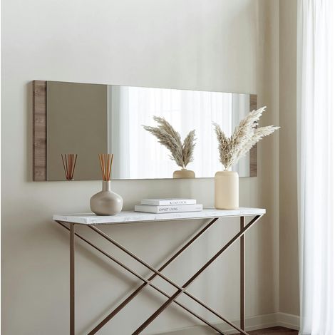 Miroir mural rectangulaire effet noyer - 120 cm CODY (1/5)
