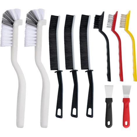 BEBUSINGOTO Set mit 10-teiligem Zubehör: Fugenbürsten, Herdreinigungsbürsten, Fliesenfugenbürsten, Schaber, Fugenbürsten mit steifen Borsten für Küche, Bad und Fensterfugen (1/5)