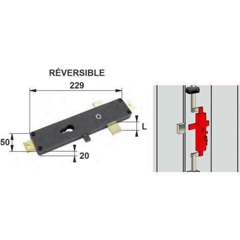 CERROJO 3 PUNTOS PARA VENTANAERAS DE ROLLO PE CON ACCESORIOS