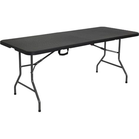 Tavolo Pieghevole Donatello Effetto Rattan 180x67x74 Cilvani