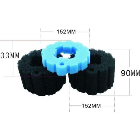 Coussinet filtrant de rechange, ensemble de média filtrant en mousse, mousse de remplacement pour filtre de bassin Pond Solutions, compatible avec le seau Oase BioPress (1/3)