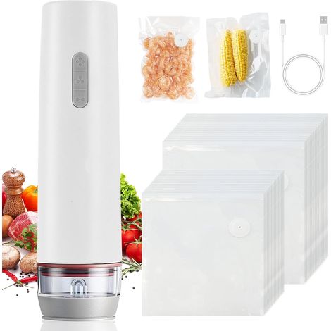 Machine Sous Vide Alimentaire,Appareil de Mise Sous Vide,Automatique Secs et Humides,conserve les aliments frais jusqu'à 8 fois plus longtemps, avec 30 sacs sous vide. (1/5)