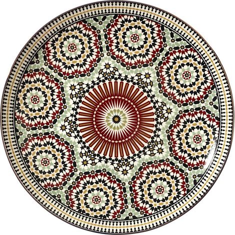 Lot de 6 Assiettes Plates "Zahra" 26cm Multicolore
