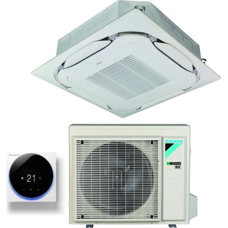 daikin bluevolution kassetten-klimagerät round flow 18000 btu fcag50b r-32 wi-fi optionala++/a+ klasse mit standardgrill im lieferumfang - italienische garantie r-32,wired control madoka weiß brc1h52w (1/4)
