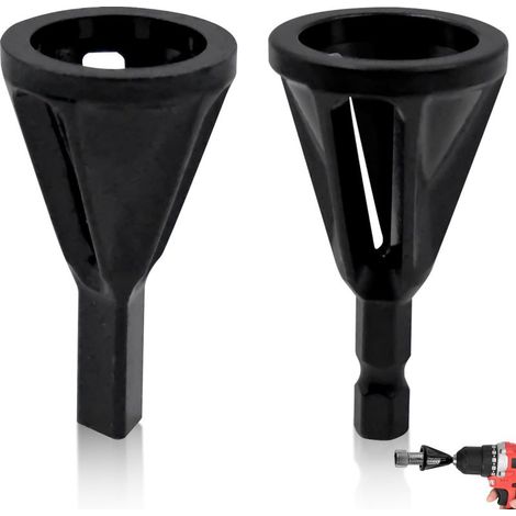Lot de 2 Outil d'ébavurage Externe pour Perceuse, Outil à Chanfreiner en Acier Inoxydable, Convient aux Boulons de Taille 8-32, Noir (1/5)