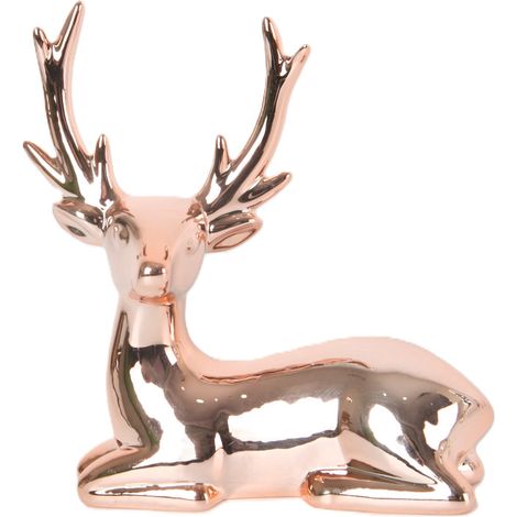 TrendLine Deko Rentier Keramik 13 x 5,5 x 14,5 cm bronze