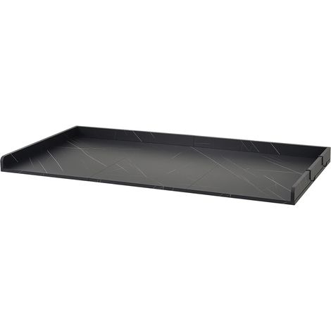 Mophorn Arbeitsplatte für Waschmaschine und Trockner (137 x 69,9 cm) mit erhöhtem Rand und Haken, ideal zur Organisation und Aufbewahrung im Wäscheschrank, belastbar bis 113 kg, Schwarz (1/5)