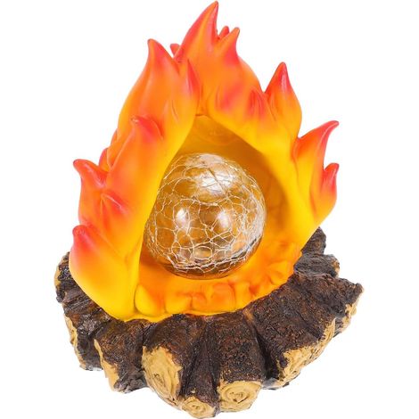 Veilleuse Feu de Camp 3d Solaire en Résine Effet Flamme (1/5)