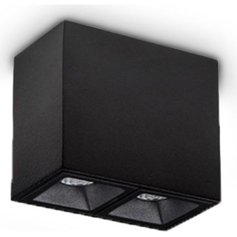 Ideal Lux Plafoniera moderna Lika 1 luce LED integrato nero alluminio vetro