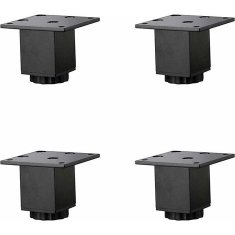 4 piezas (5 cm/2 pulgadas) de patas de aluminio ajustables en altura para muebles, mesas de centro/sofás, armarios de baño/lavabo, de 5 a 40 cm, color negro mate, con tornillos -Crezuo