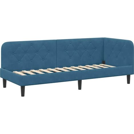 Maison Exclusive - Cornice del letto ad angolo Blu 80 x 200 cm Velluto