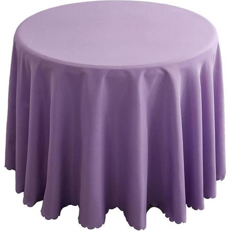 Nappe ronde 180cm Polyester Volett A Style simple pour table basse & table à manger