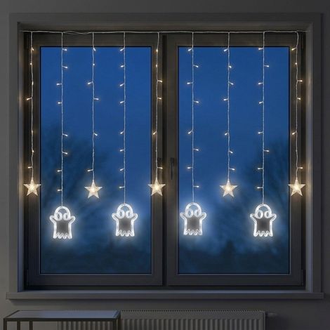 Hanging Spooky Ghost Curtain String Lights (1/2)