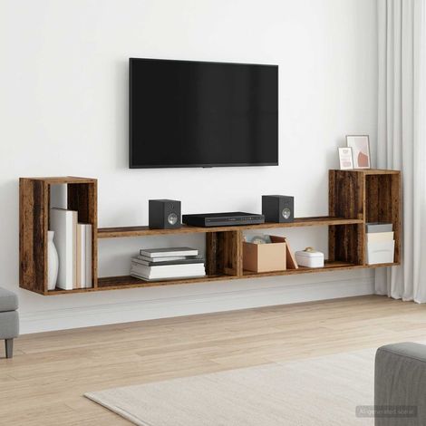 Meuble TV 100 x 30 x 50 cm en bois d’ingénierie bois ancien moderne - PANGIVO (1/5)
