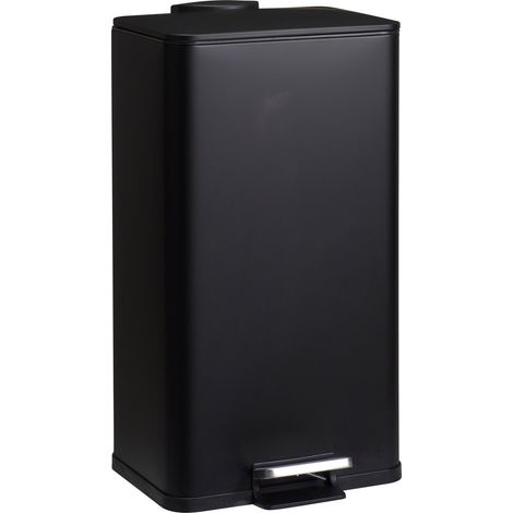 Mülleimer aus Metall DELTA, schwarz, 30 l