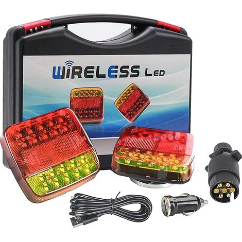 Kabelloses magnetisches LED-Lichtset, 24-V-Anhängerbeleuchtung, magnetische LED-Rückleuchte, LKW-Rückleuchte für Anhänger, LKW, Wohnwagen, Transporter