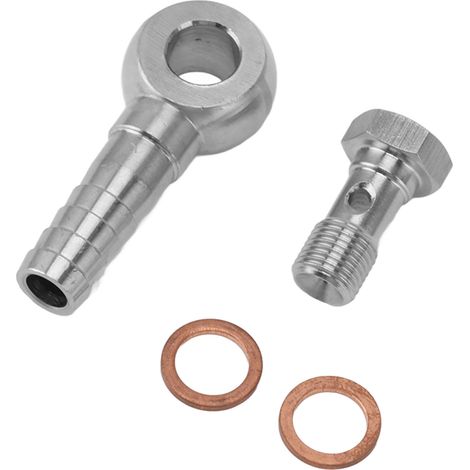 Vis de banjo M10x1.0 vers raccord 1/4 pouce, adaptateur de conduite de frein avec rondelles, pour connexions de tuyauterie (1/5)