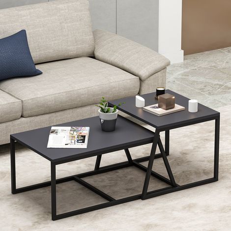 Mesa de Salón Urbania, Modular, Rectangular, Tono Antracita, 75x50x38h cm Negro Antracita (1/5)