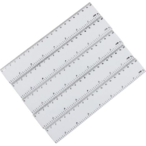 Housoutil Lot de 4 règles mesure précision en plastique blanc à (1/5)