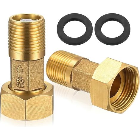 2 Pièces Raccords Filetés en Laiton 1/2 Pouce, Raccords à Vis en Laiton Traversant, Connecteur Raccord à Vis de Tuyau G3/4 Femelle x G1/2 Mâle BSP pour Tuyaux de Chauffage Eau Plomberie (1/5)