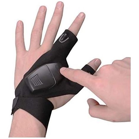 2 pièces Gants tactiles Lampe de poche LED rechargeable par USB, pour randonnée, camping, pêche, cyclisme, plomberie (1/5)