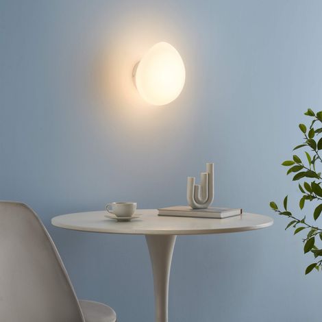 Applique murale ou petit plafonnier blanc verre opalin - Veglia